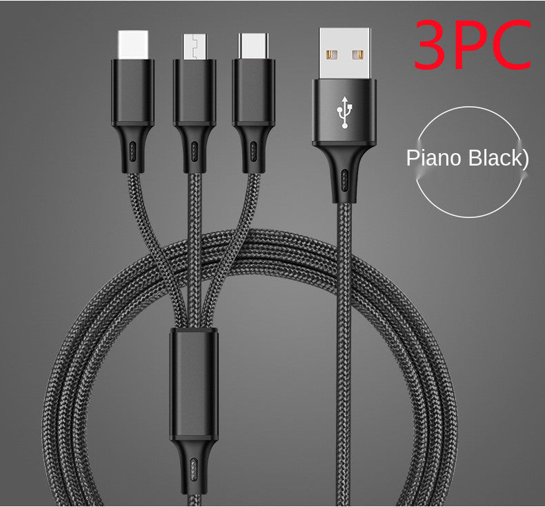 Three-head Mini Braided Three-in-one Data Cable