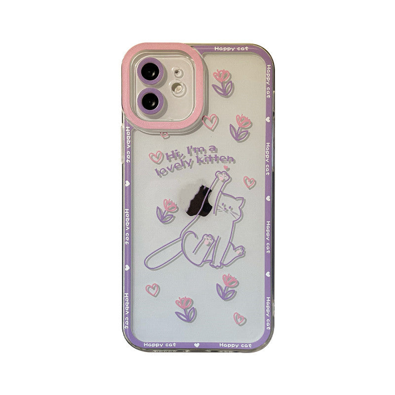 Cartoon Selling Cute Cat And Cat Anti-fall Mobile Phone Case