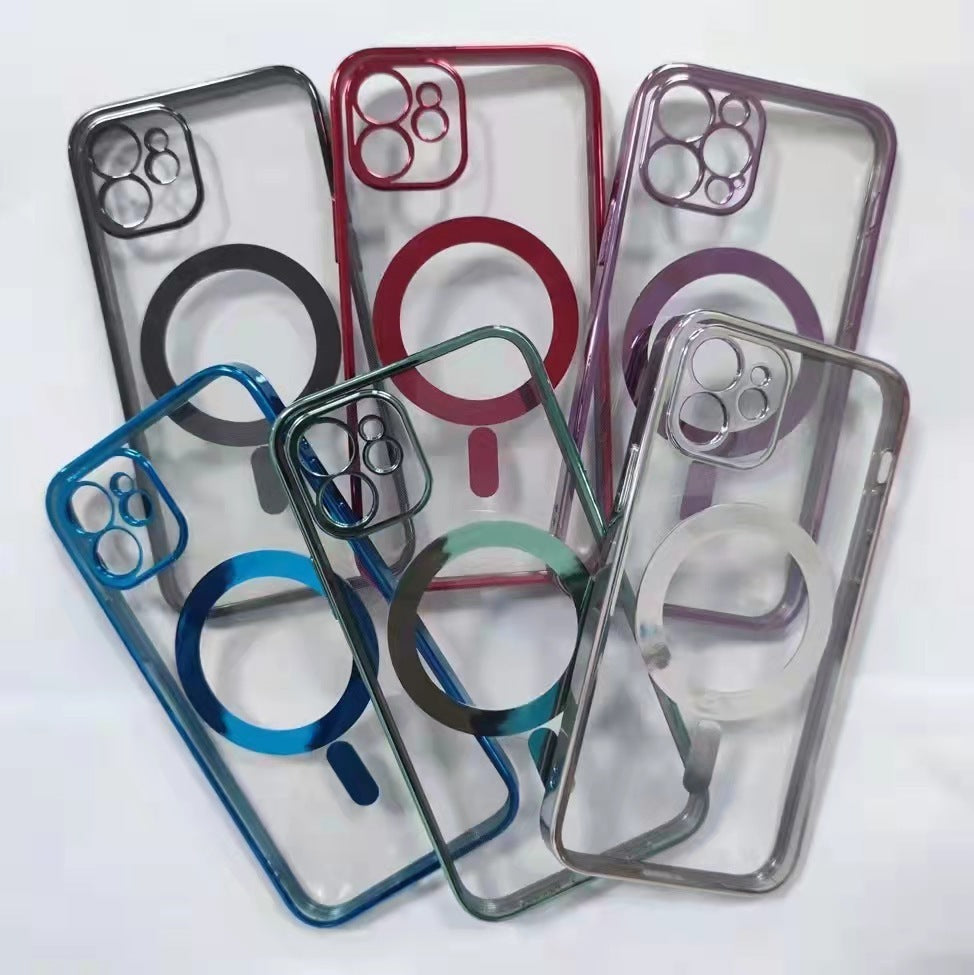 Electroplated Protective Cover For Magnetic Suction Mobile Phone Case