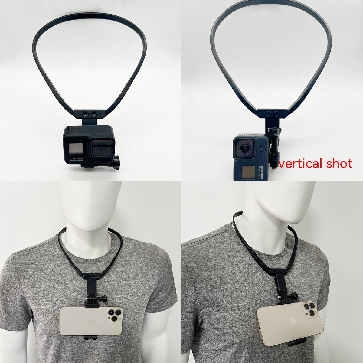 Halter Sports Camera Collar Mobile Phone Bracket 360 Camera Outdoor Lure Accessories