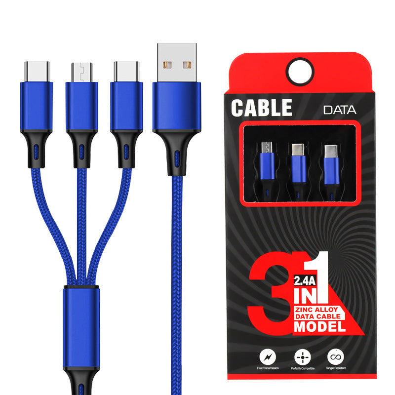 One for three charging cable data cable