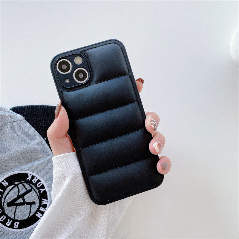 Fashion Solid Color Down Jacket Phone Case