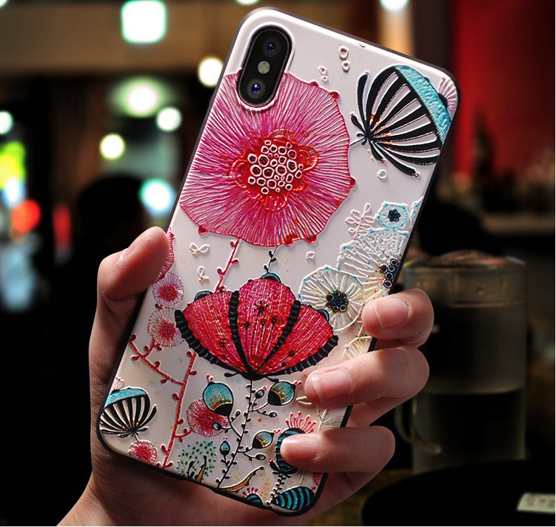 Mobile Phone Shell Chinese Style Embossed Frosted Soft Shell