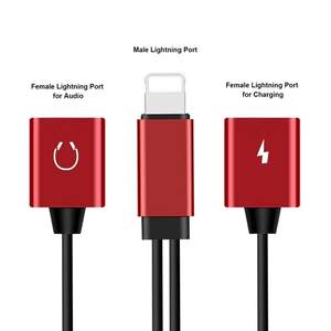 iPhone and iPad lightning wire-controlled Two-in-one audio charging adapter Cable/ Adapter/ Aux and Charging cable, Dual lighting adapter cable