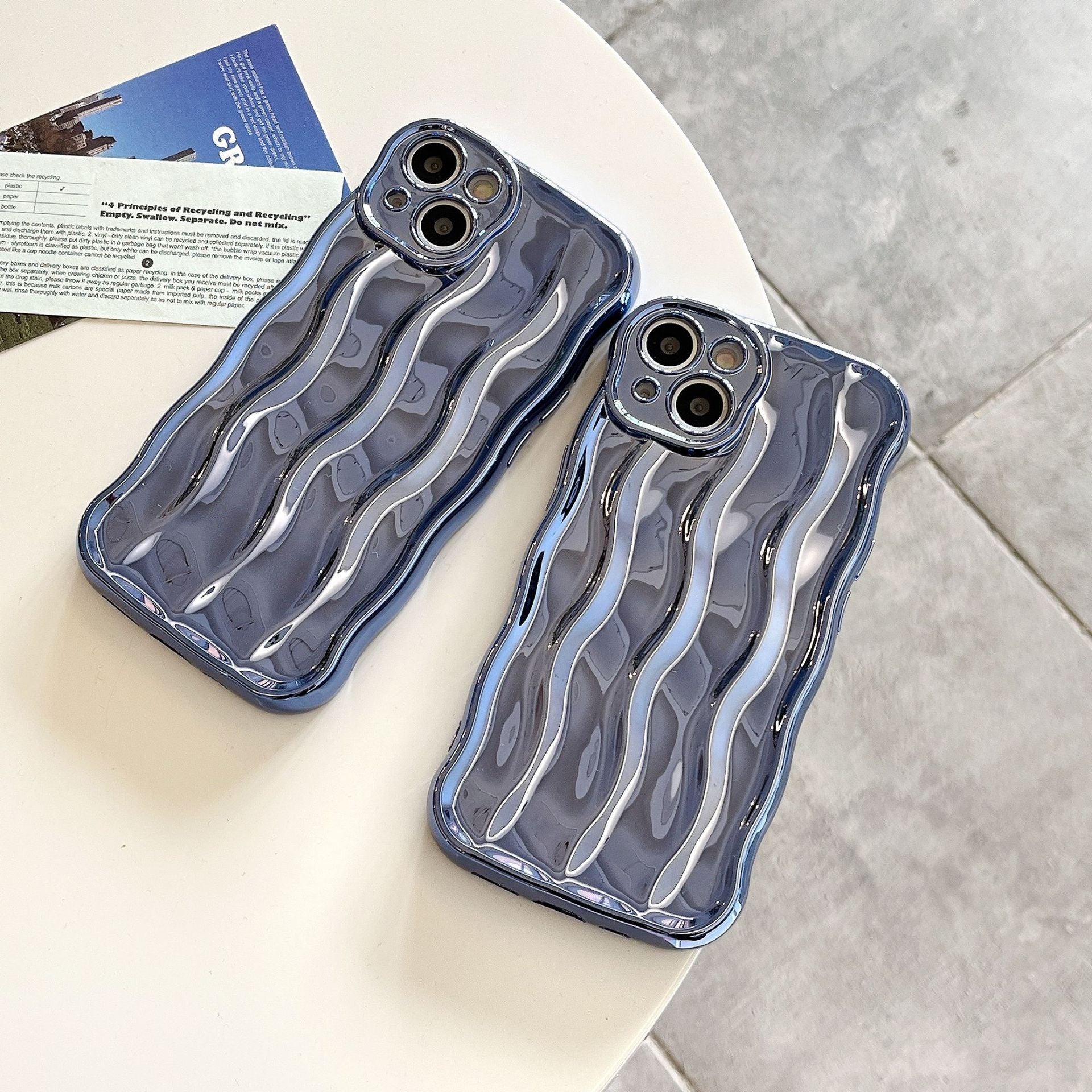 Electroplating Water Ripple Suitable Phone Case Solid Color