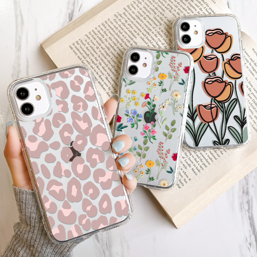 Flower Simple Leopard Print Full-printed Phone Case