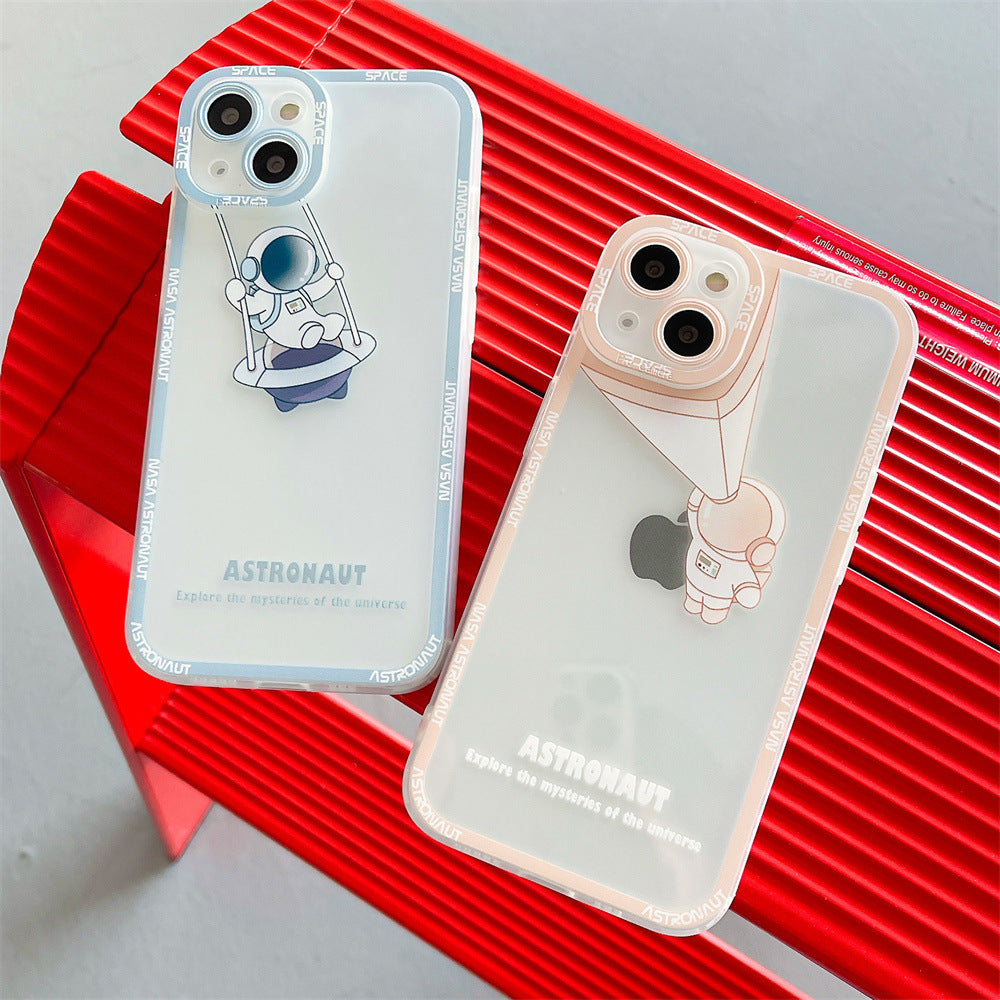 Silicone Astronaut Printed Transparent Phone Case