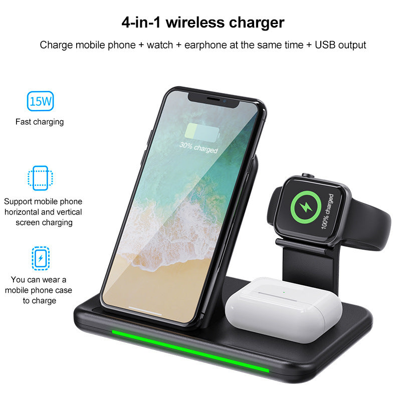 15W Four-in-one Wireless Charger 12 Mobile Phone Watch