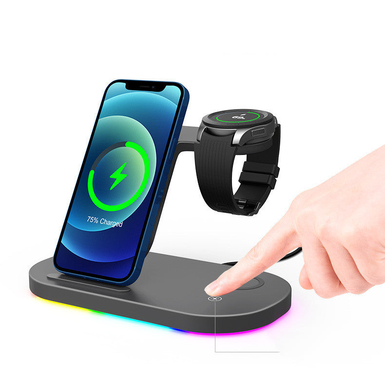 Suitable For  Watch,  Mobile Phone New Product 15W Wireless Charger Three In One