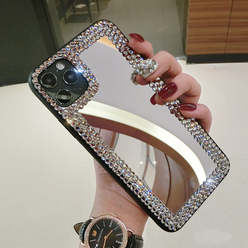 Women's Fashion Rhinestone-encrusted Silicone Drop-resistant Phone Case