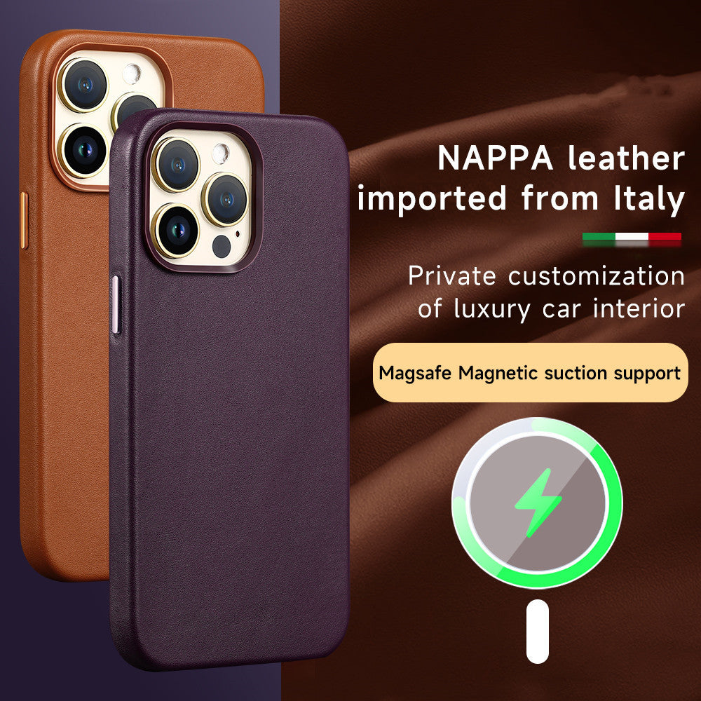 Magnetic Absorbing Leather Phone Case