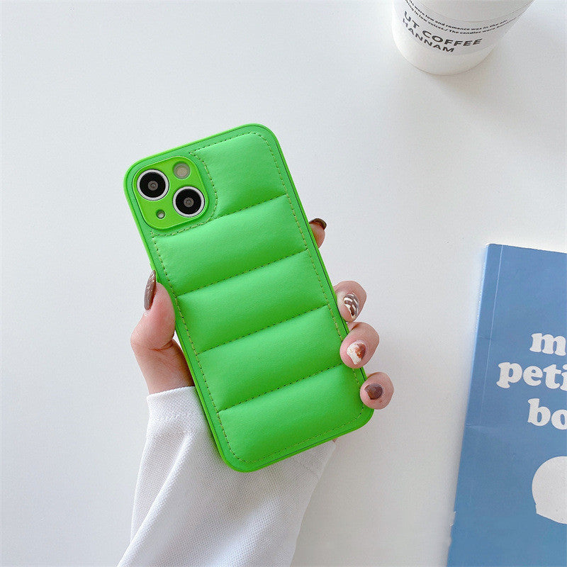 Fashion Solid Color Down Jacket Phone Case