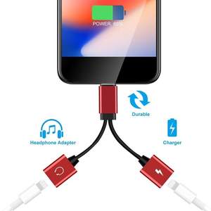 iPhone and iPad lightning wire-controlled Two-in-one audio charging adapter Cable/ Adapter/ Aux and Charging cable, Dual lighting adapter cable