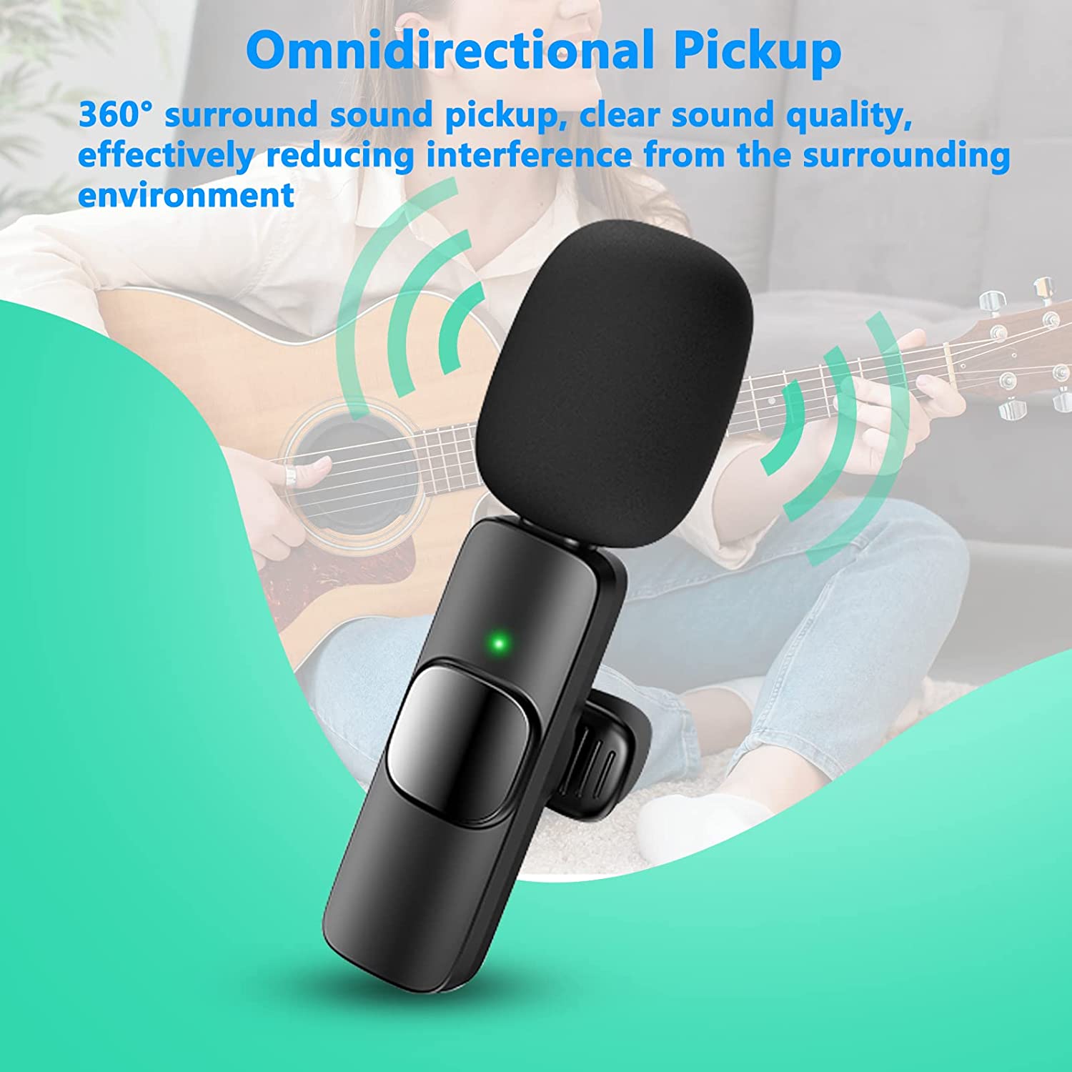 Microphone-Wireless Lavalier Lapel Microphone For iPhone iPad Professional Wireless Clip Mic - Cordless Omnidirectional Condenser Recording Mic For Interview Video Podcast Vlog YouTube